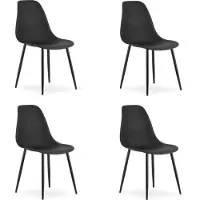 Leobert Chaise WAT noire / pieds noirs x 4