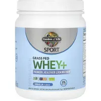 Garden of life , Sport, Lactosérum+ Nourri à l'Herbe, Vanille, 1 lb 0,14 oz (457,5 g)