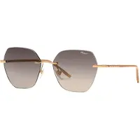 Chopard Schl88m Square Woman Sunglasses Doré Smoke Gradient Yellow/CAT2 Femme