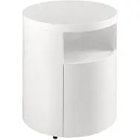 Angel Cerdá Table de chevet ronde en bois blanche