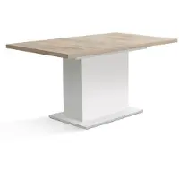 Forte Table a manger - ELARA - Extensible - Rectangulaire - Chene / Blanc mat - 8 personnes - 160-200 x 90 x 76 cm