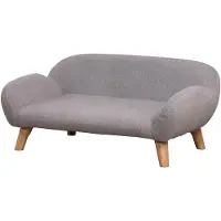 PawHut Canapé pour chien canapé pour animal de compagnie style scandinave pieds effilés en bois revêtement tissu 72 x 44 x 31 cm - gris