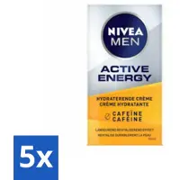 Nivea Crème pour le visage MEN Active Energy avec caféine 50 ml - Pack avantage - 5 pièces