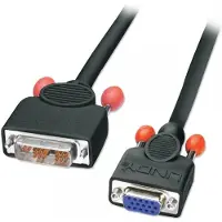 Lindy 3m DVI-A-/VGA VGA (D-Sub) Noir