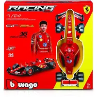 Bburago Maquette Kit à monter Racing 1/24 Formule 1 2024 avec casque et support Ferrari SF 24 16 Leclerc