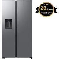 Samsung Réfrigérateur américain Réfrigérateur Bespoke AI- Américain- Platinum Inox- Ecran interne - 634L - RS80F66KBTEF- Classe