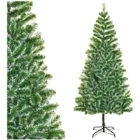 HOMCOM Sapin de Noël Artificiel Aspect enneigé 210 cm 968 Branches épines Imitation Nordmann Grand réalisme