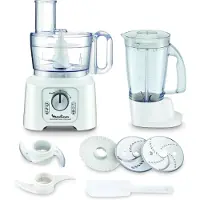 Moulinex FP5441 robot de cuisine 800 W 2,2 L Blanc, Argent, Gris