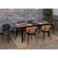 Mendler Lot de 6 chaises de salle à manger HWC-O45, bois courbé, tissu (370 g/m²) certifié Oeko-Tex MVG naturel, gris foncé