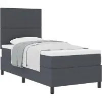 vidaXL Lit boxspring gris foncé et blanc 90 x 200 cm tissu velours côtelé