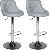 Happy Garden Lot de 2 tabourets de bar gris JASPER