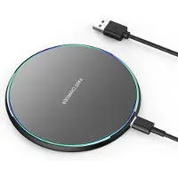 No Brand MEVRONISSHOP-Chargeur sans Fil Rapide, Chargeur Induction 15W Charging Pad pour iPhone 15/14 Pro max/13/12/11/XS Max/XR/XS/X/8,Samsung Galaxy S22/S21/S10/S9/S8/Note 20/10/9/8, AirPods 2/3/Pro,Huawei,