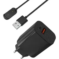 Phonillico Chargeur Secteur 12W + Cable Compatible avec Amazfit GTR/Amazfit GTS/Amazfit T-Rex - Charge Montre