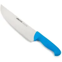 Arcos Couteau de boucher couleur - Prof 296023 en acier inoxydable Nitrum et mangue polypropylène ergonomique en bleu avec une lame de 25 cm, vitrine