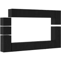 vidaXL Ensemble de meubles TV 9 pcs Noir imitation chêne Matériau dérivé du bois
