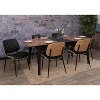 Mendler Lot de 6 chaises de salle à manger HWC-O44, chaise de cuisine, bois courbé simili-cuir Oeko-Tex MVG naturel, noir