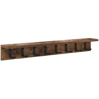vidaXL Porte-manteau mural avec étagère Chêne fumé 80 x 10.5 x 10.5 cm