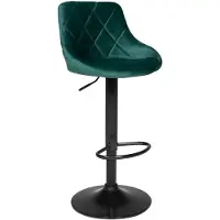 Happy Garden Tabouret de bar en velours vert ROBIN