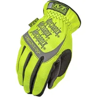 Mechanix Gants FastFit HiViz jaune taille 11 / XL. Poignet gaufré, faux cuir, TrekDry (11, XL)