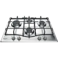 Ariston Hotpoint PCN 642 IX/HAR Table de cuisson à gaz encastrable, 4 brûleurs, acier