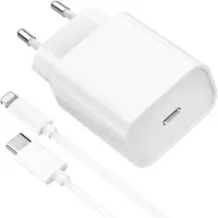 Phonillico Chargeur Rapide 18W + Cable USB-C Lightning pour iPhone 12 / 12 MINI / 12 PRO / 12 PRO MAX / 11 / 11 PRO / 11 PRO MAX / X / XS / XS MAX / XR / SE 2020 / 8 / 8 PLUS []