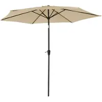 Happy Garden Parasol Droit Hapuna Rond 2,70m De Diamètre Beige