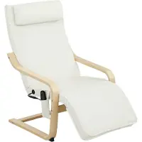 HOMCOM Fauteuil de salon, fauteuil relax massant et chauffant avec dossier haut, appui-tête, repose-pieds réglable, télécommande et poche latérale, tissu aspect lin, pour chambre salon, crème