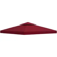 Outsunny Toit de Remplacement pour pavillon de Jardin Toile de Rechange pour pavillon tonnelle Tente 3 x 3 m Rouge vineux