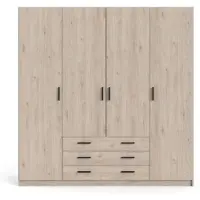 Ebuy24 - Armoire 4 portes et 3 tiroirs L196 cm - PRINT