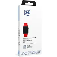 3MK Silicone Watch Strap czerwony/red dla Apple Watch 42/44/45/49mm (49 mm, Acier inoxydable, Silicone), Sangles de montre, Rouge