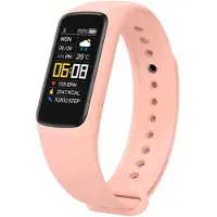 INF Bracelet d'activité avec moniteur de pouls, d'oxygène sanguin et podomètre Rose
