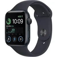 Apple Watch SE (GPS) - 2e génération - 44 mm - aluminium minuit - Montre connectée avec bracelet sport - fluoroélastomère - minuit - taille du bracelet : Normal - 32 Go - Wi-Fi, Bluetooth - 32.9 g