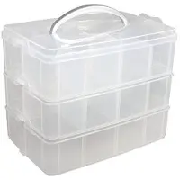 Rayher Hobby Materialen 39320000 Boîte de rangement avec poignée de transport 23,1 x 15,6 x 18,5 cm