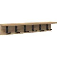 vidaXL Porte-manteau mural chêne artisanal 60 x 10.5 x 10.5 cm