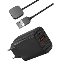 Phonillico Chargeur Secteur 12W + Cable Compatible avec Fitbit VERSA 4/VERSA 3/SENSE 2/SENSE - Charge Montre