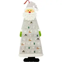 Saska Garden Calendrier de l'Avent Père Noël gris - Calendrier de l'Avent élégant pour Noël