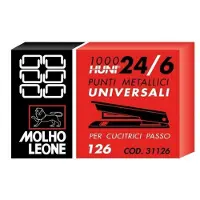 Molho Leone Agrafeuses universelles 126 24/6 argent 10000 pièces pour le bureau