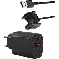 Phonillico Chargeur Secteur 12W + Cable Compatible avec Fitbit CHARGE 4 - Charge Montre