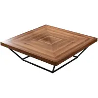 Skye Decor , Cora - Walnut, table basse, noyer, 100 % MDF, 100 x 100 x 32 cm