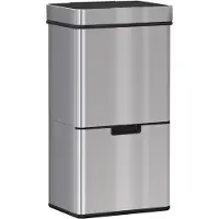 HOMCOM Poubelle de cuisine automatique Tri Sélectif 72L avec 3 compartiments - en acier inox - 42 x 30 x 81 cm