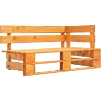 vidaXL Canapé d'angle de jardin en palettes, bois de pin imprégné, couleur miel