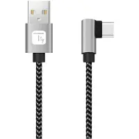Techly Câble coudé USB 2.0 USB-A vers USB-C 1m M/M 3A