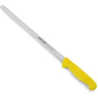 Arcos Couteau à saumon couleur - Prof 293300 en acier inoxydable Nitrum et mangue ergonomique jaune polypropylène avec lame de 30 cm, vitrine