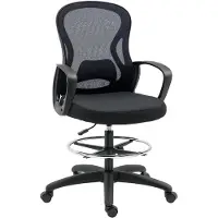 Vinsetto Fauteuil de bureau chaise de bureau assise haute réglable dim. 59L x 65l x 109-124H cm pivotant 360° maille respirante noir