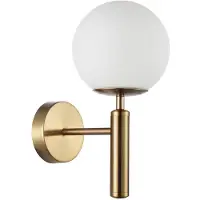 ITALUX Applique murale RAVENA en laiton et blanc, 1xE27x10W, verre, dim. : 31x15x22 cm, IP20,