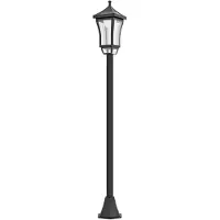 Outsunny Lampadaire extérieur sur pied, lampadaire solaire extérieur, LED, lanterne classique, lampe extérieur sur pied, 30 Lm, hauteur 127 cm, noir