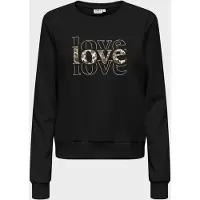 ONLY Sweat Coton Rubi Love Imprimé Léopard Femme Only