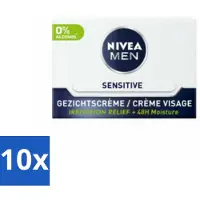 Nivea Crème de Jour Sensitive Visage MEN 50 ml - Pack avantage - 10 pièces