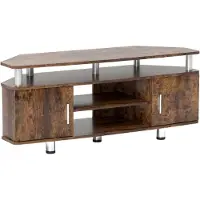 HOMCOM Meuble TV meuble télé bois banc TV pour téléviseur jusqu'à 55 pouces avec grand plateau, placards à portes et compartiment ouvert pour salon chambre à coucher, 120 x 40 x 52 cm, marron