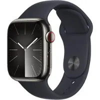Apple Watch Series 9 GPS + Cellular - Boîtier Acier Inoxydable 41 mm Graphite - Bracelet Sport